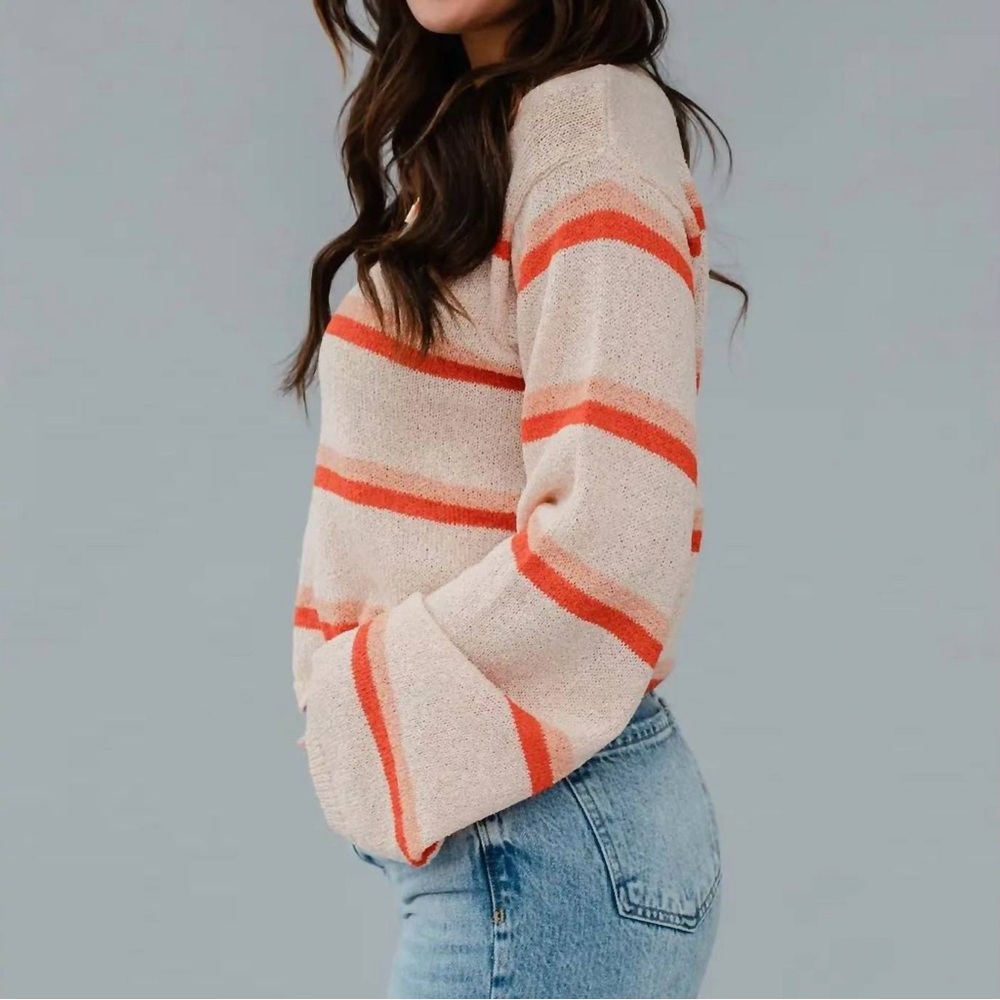PANACHE APPAREL Striped Knit Sweater